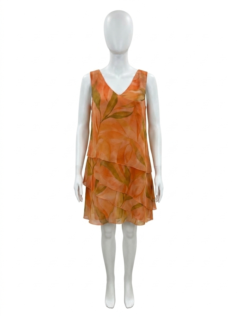 NEW FRANK LYMAN woven dress in orange/green